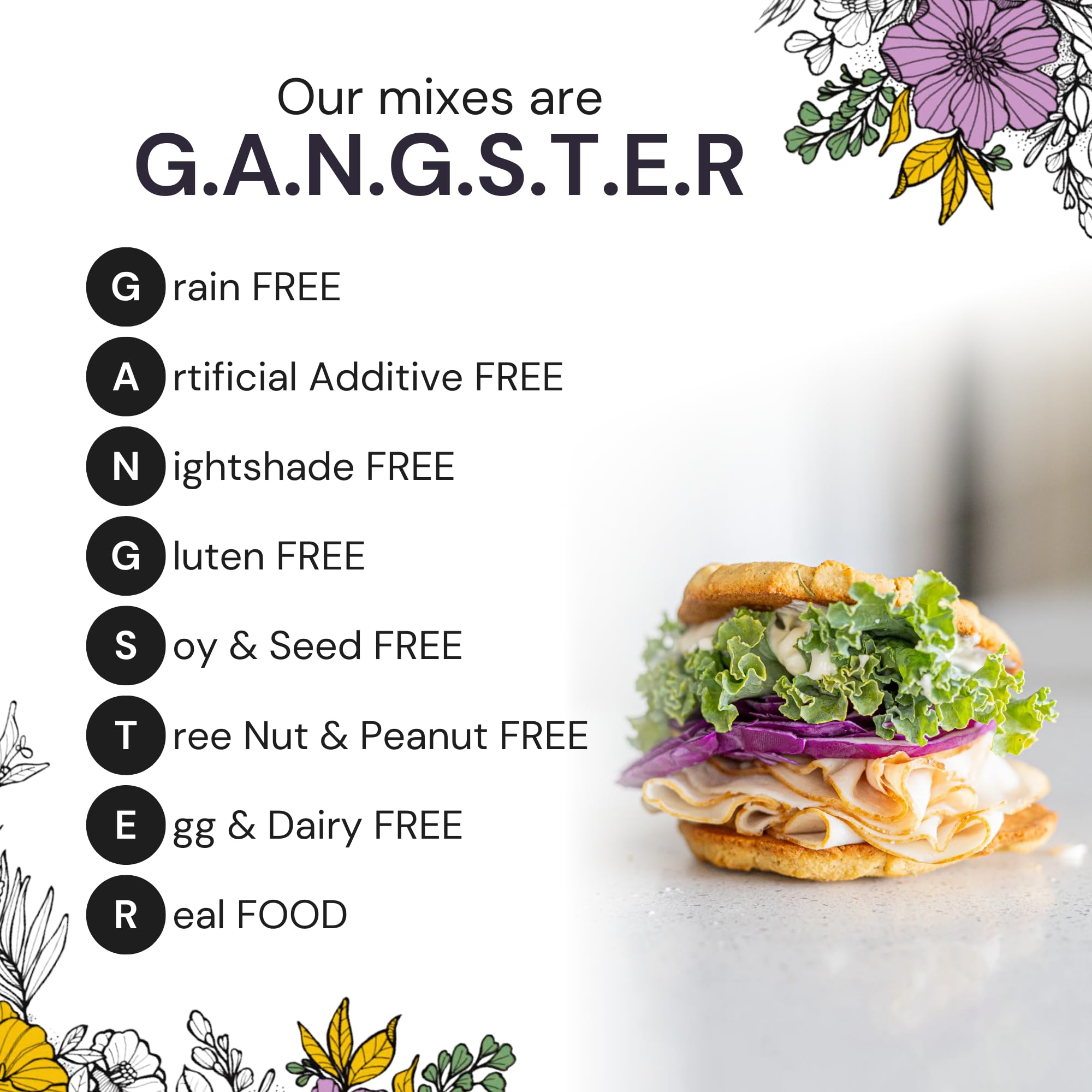 Flatbread slices made with eat G.A.N.G.S.T.E.R. mix