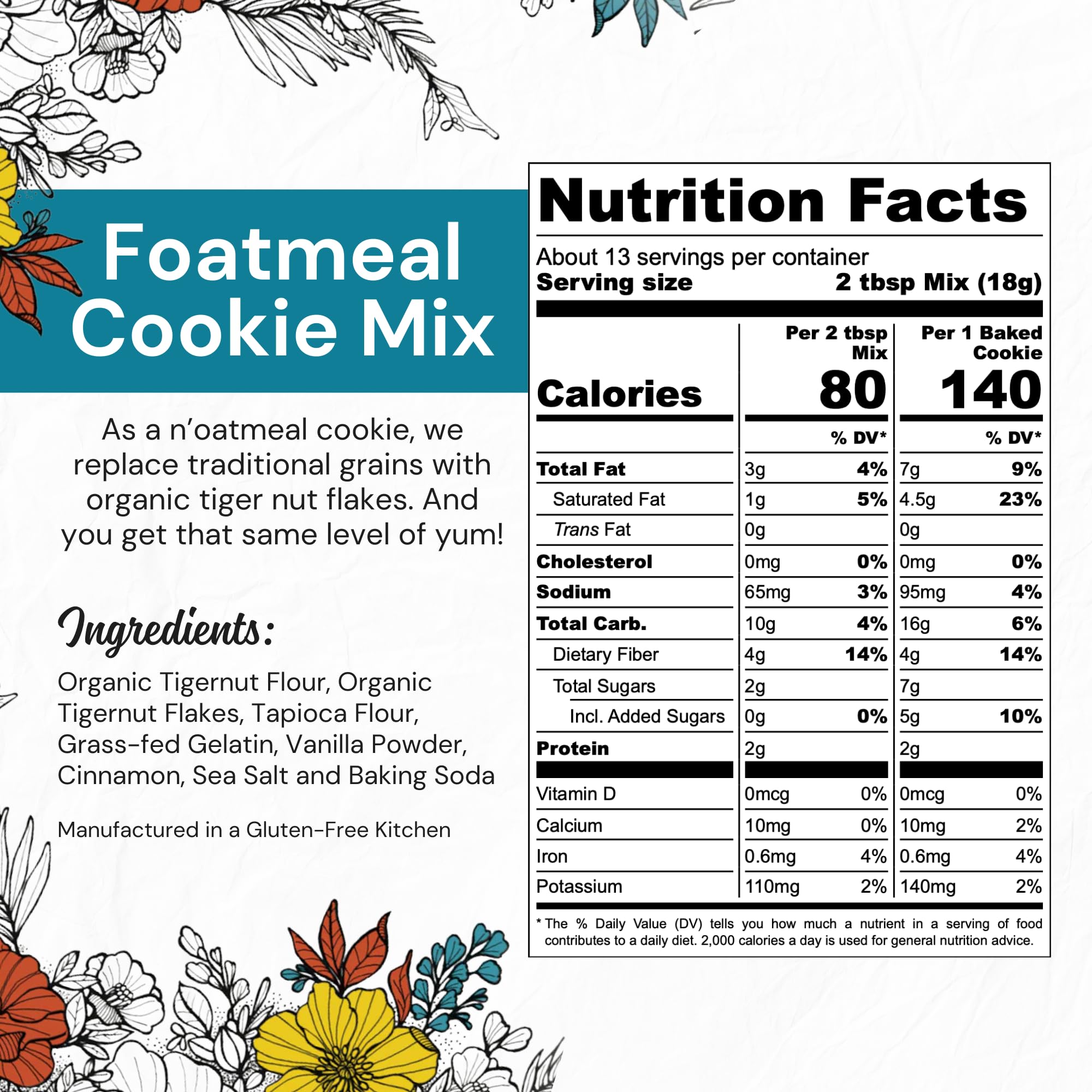 Close-up of tigernut flakes and cinnamon in the mix, ideal for grain-free treats.