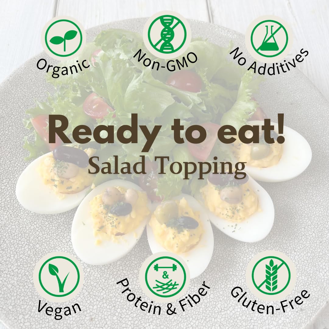 Eat More Beans nutrition panel shows 7g protein per serving, a plant-based option.