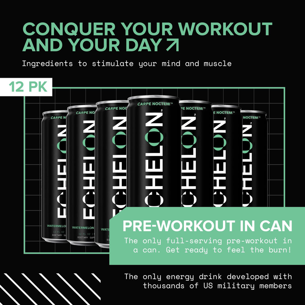 Echelon Watermelon Thai Chili ingredient spread emphasizes beta-alanine and caffeine benefits.