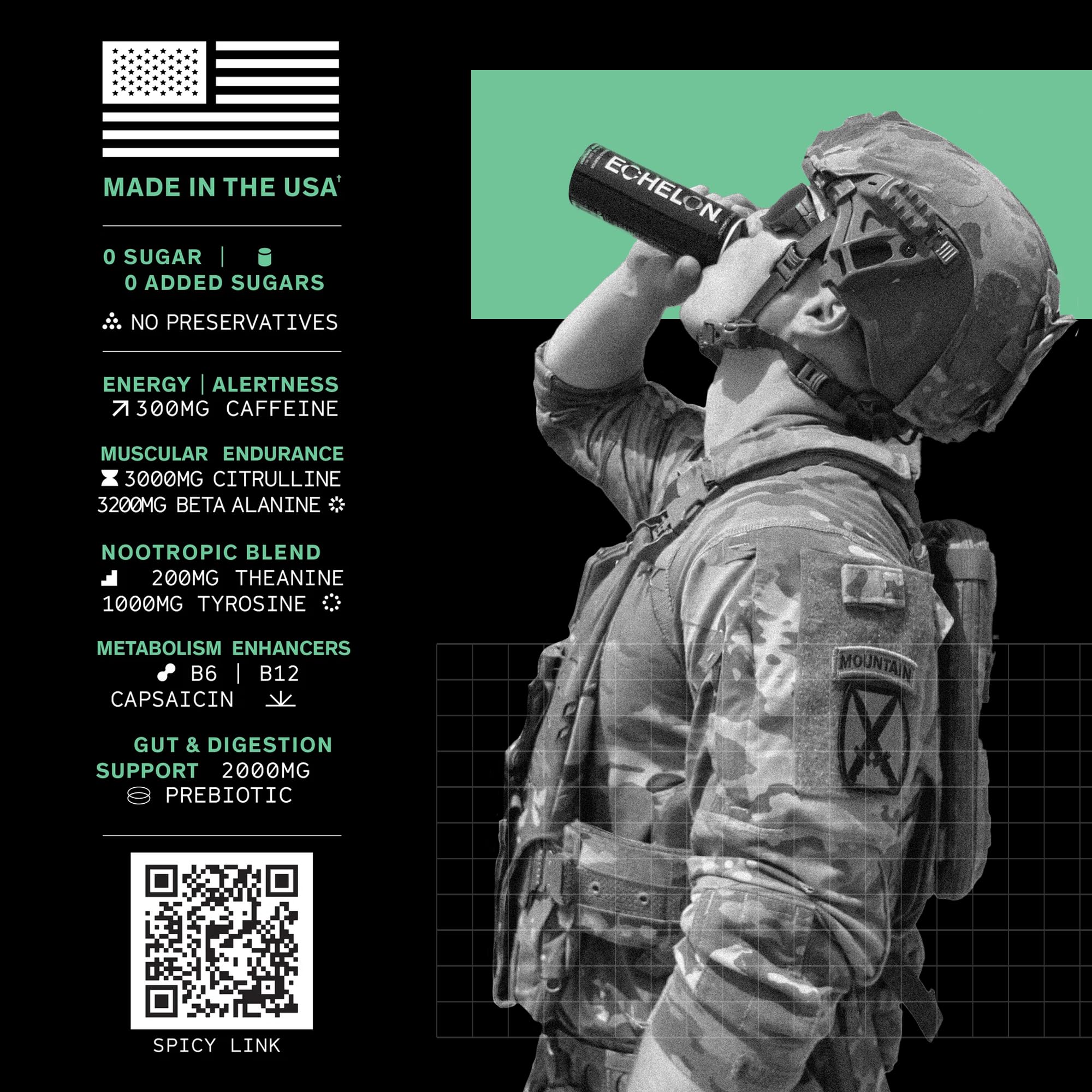 Echelon Watermelon Thai Chili label closeup highlights ingredients and caffeine content for planning.