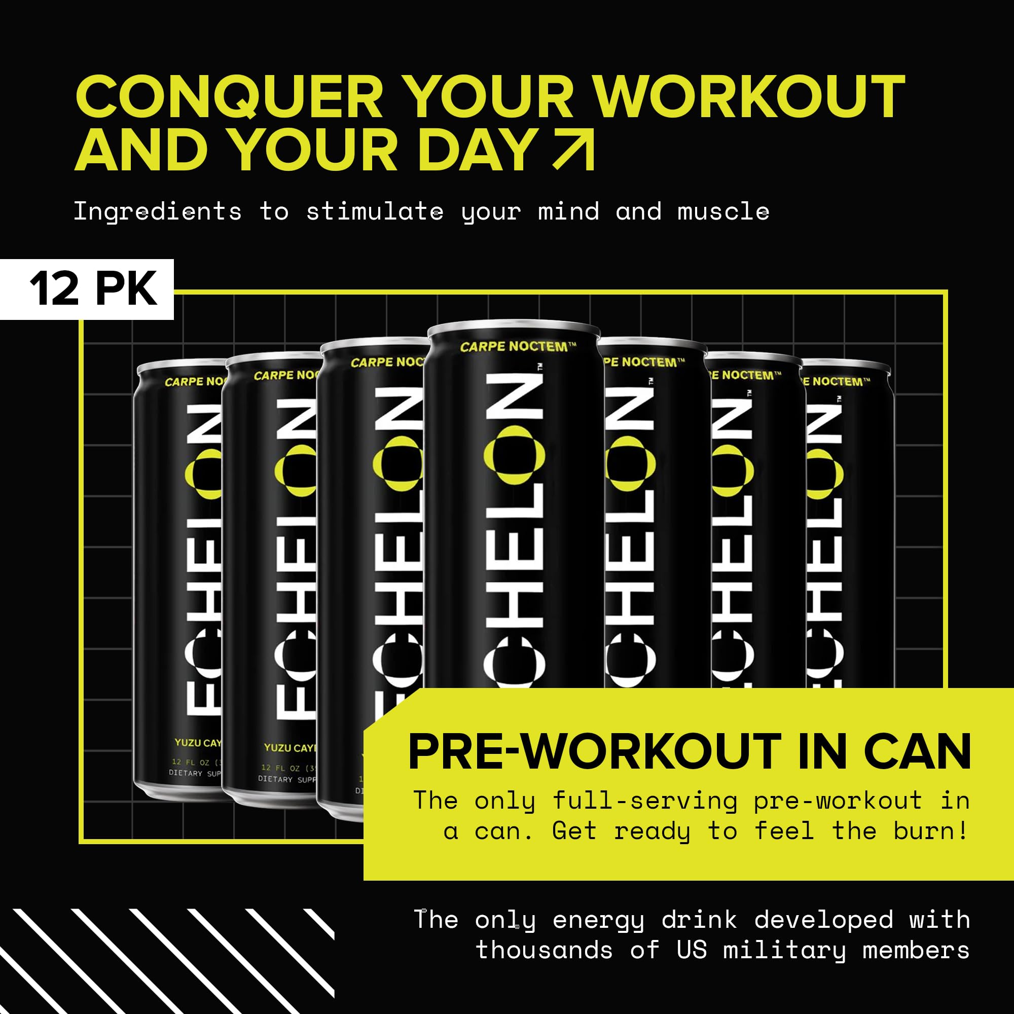 Echelon Yuzu Cayenne energy visual signals caffeine driven alertness