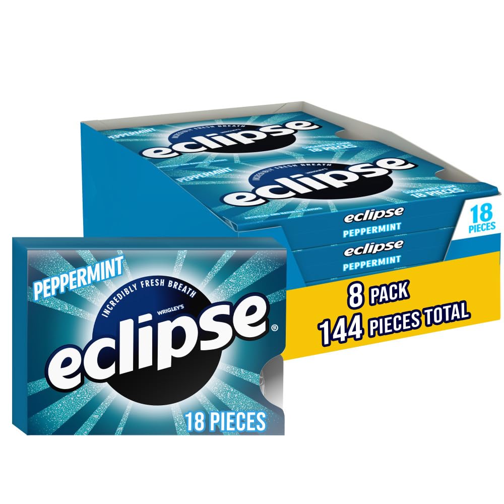 Eclipse peppermint gum with crisp outer shell for fresh breath