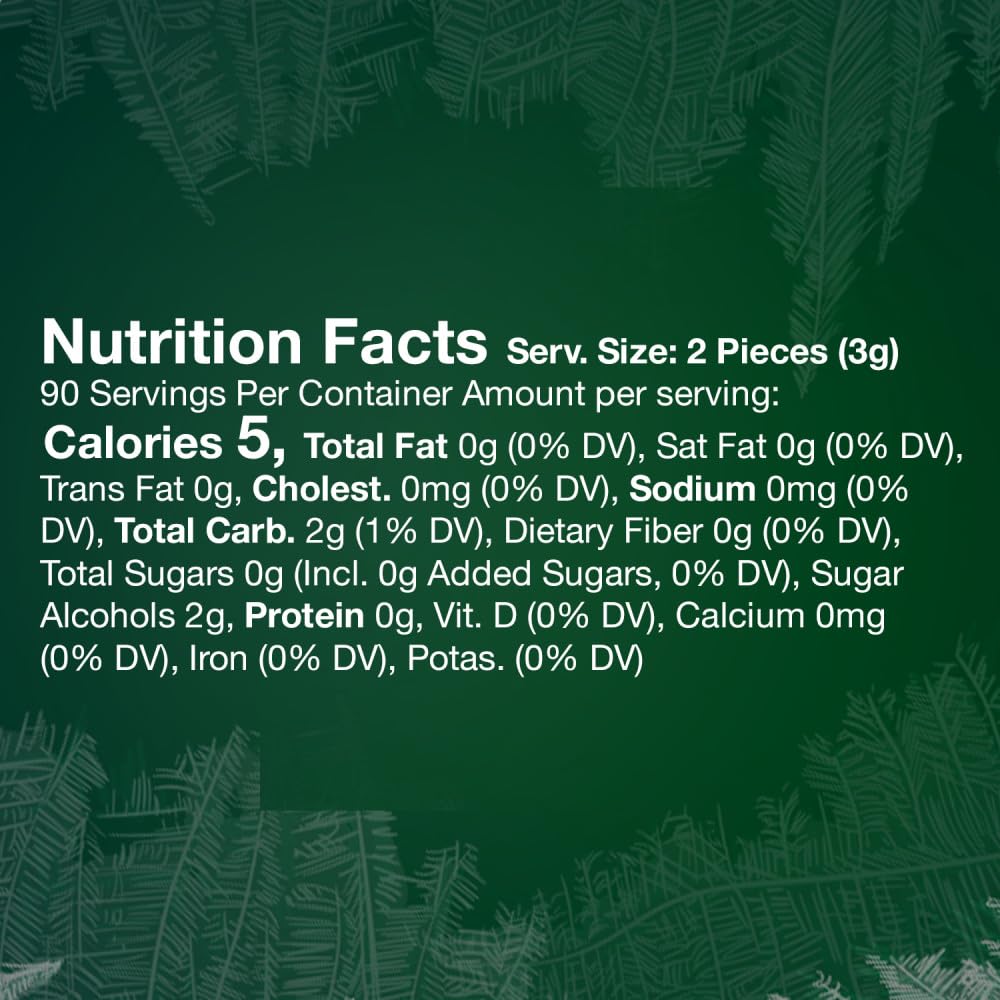 Eclipse spearmint gum crisp shell close-up highlights long-lasting flavor.