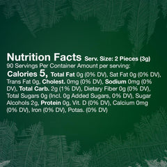 Eclipse spearmint gum crisp shell close-up highlights long-lasting flavor.