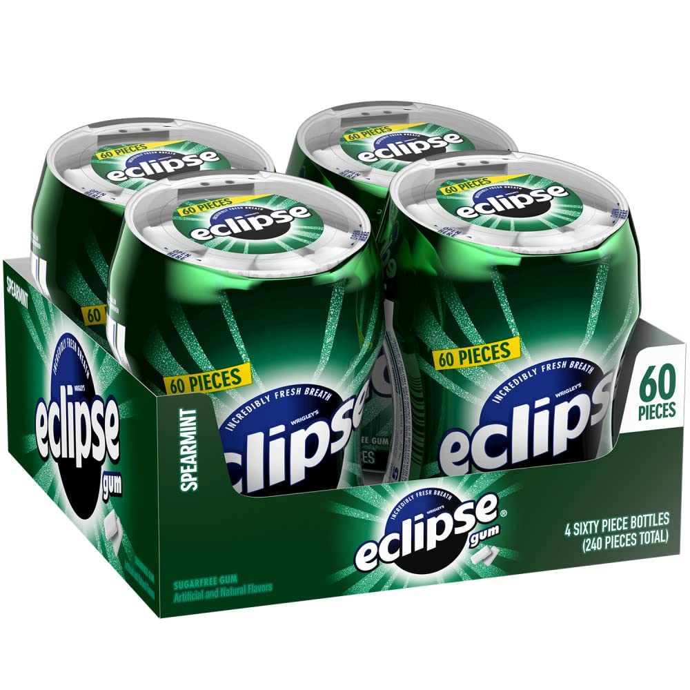 Eclipse Spearmint Sugarfree Gum bottle front showing lasting freshness