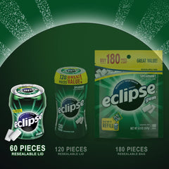 Close-up of Eclipse gum pieces with crisp mint texture