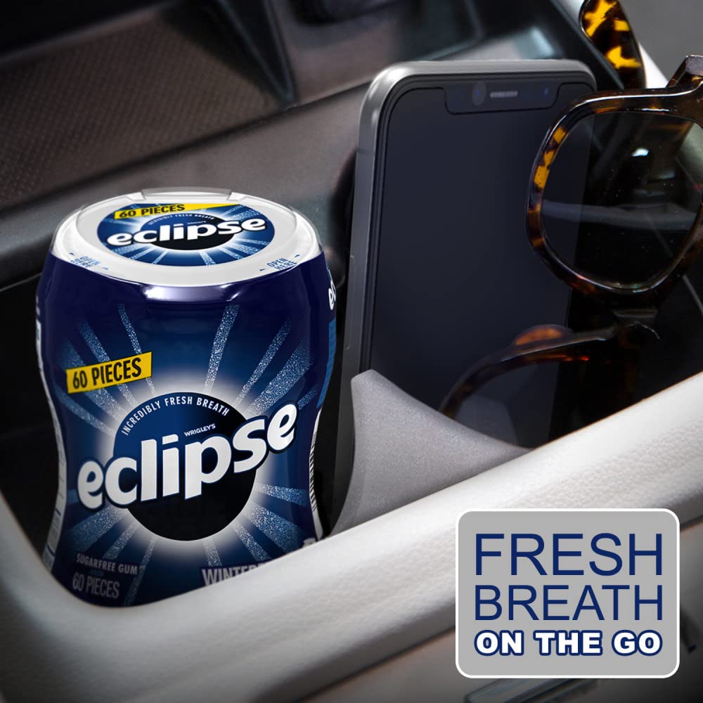 A moment of fresh breath with Eclipse Winterfrost gum.