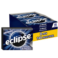 Eclipse Winterfrost gum front-pack for on-the-go freshness.