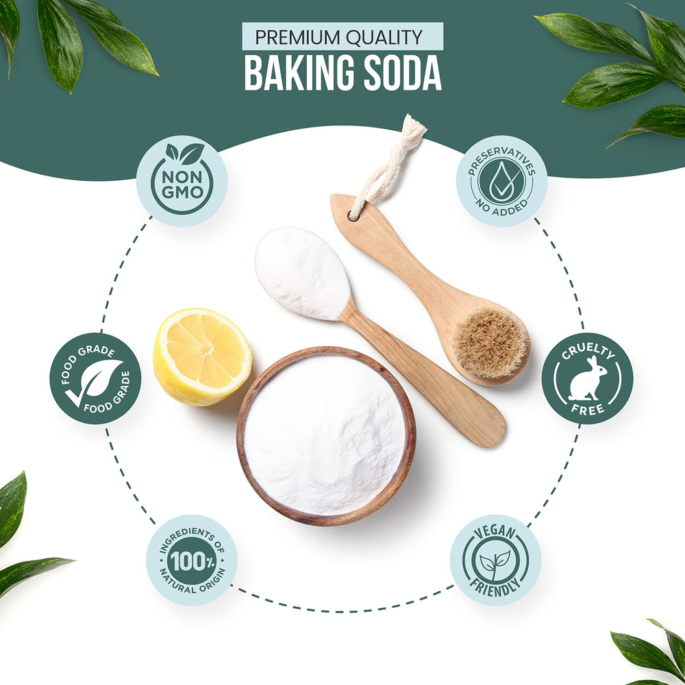 Pool maintenance scene balancing pH and alkalinity with baking soda
