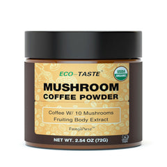 ECO-TASTE packaging featuring Fungipure blend for a smooth morning ritual