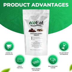 ecoeat crickets crunchy texture with a rich chocolate coating