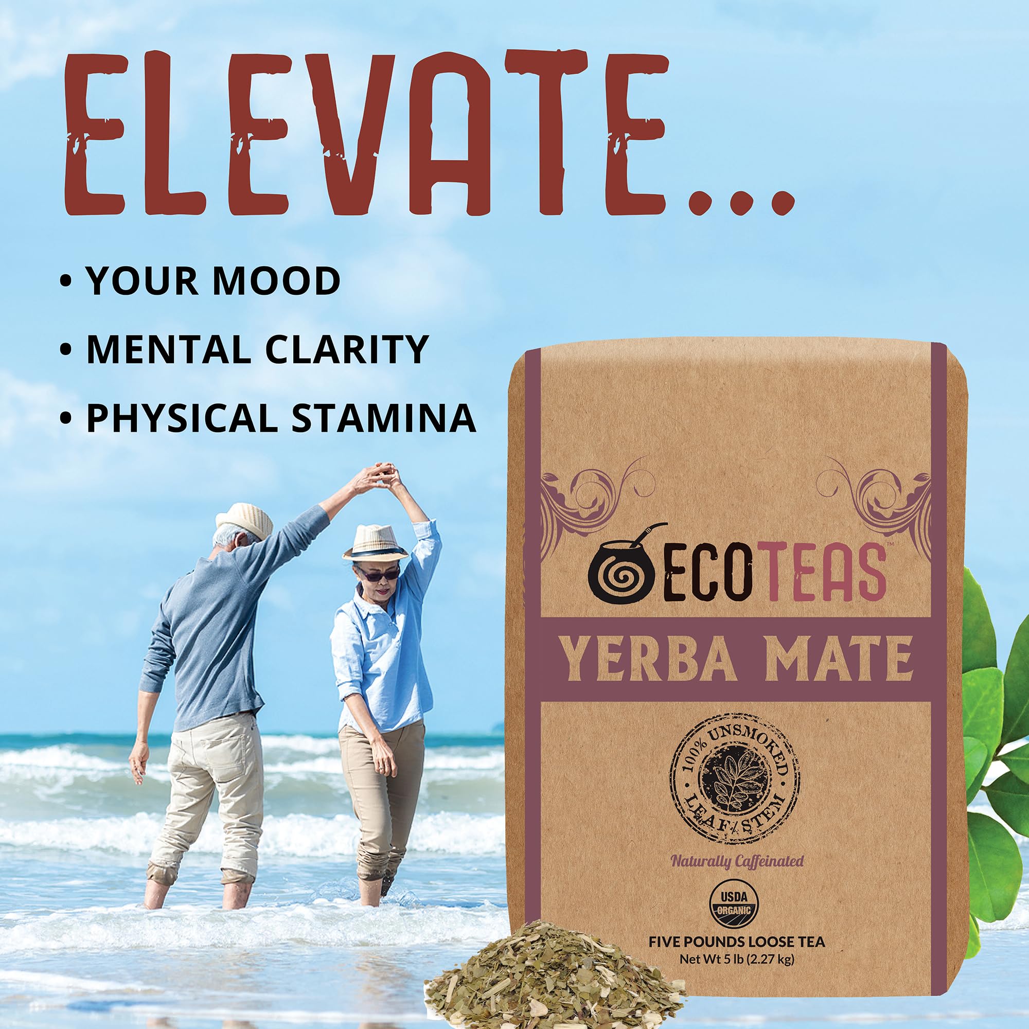 ECOTEAS certifications-organic-kosher-non-gmo badge signals high-quality ingredients.