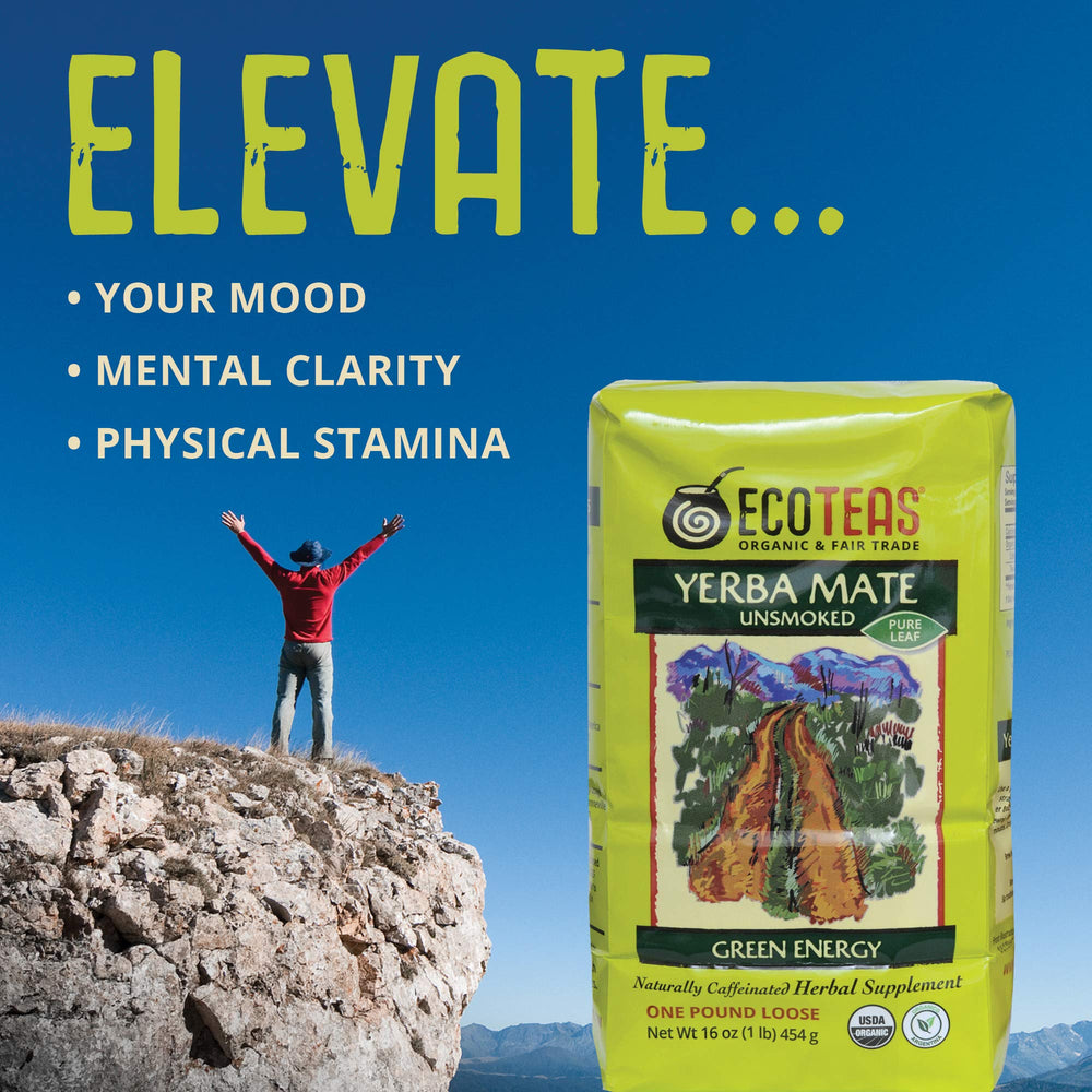 ECOTEAS Yerba Mate brewed in a coffee percolator for a strong, clean cup