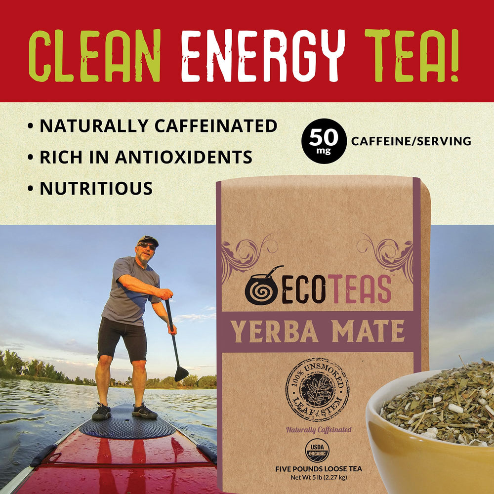 ECOTEAS iced yerba mate with lime offers a refreshing cold brew.