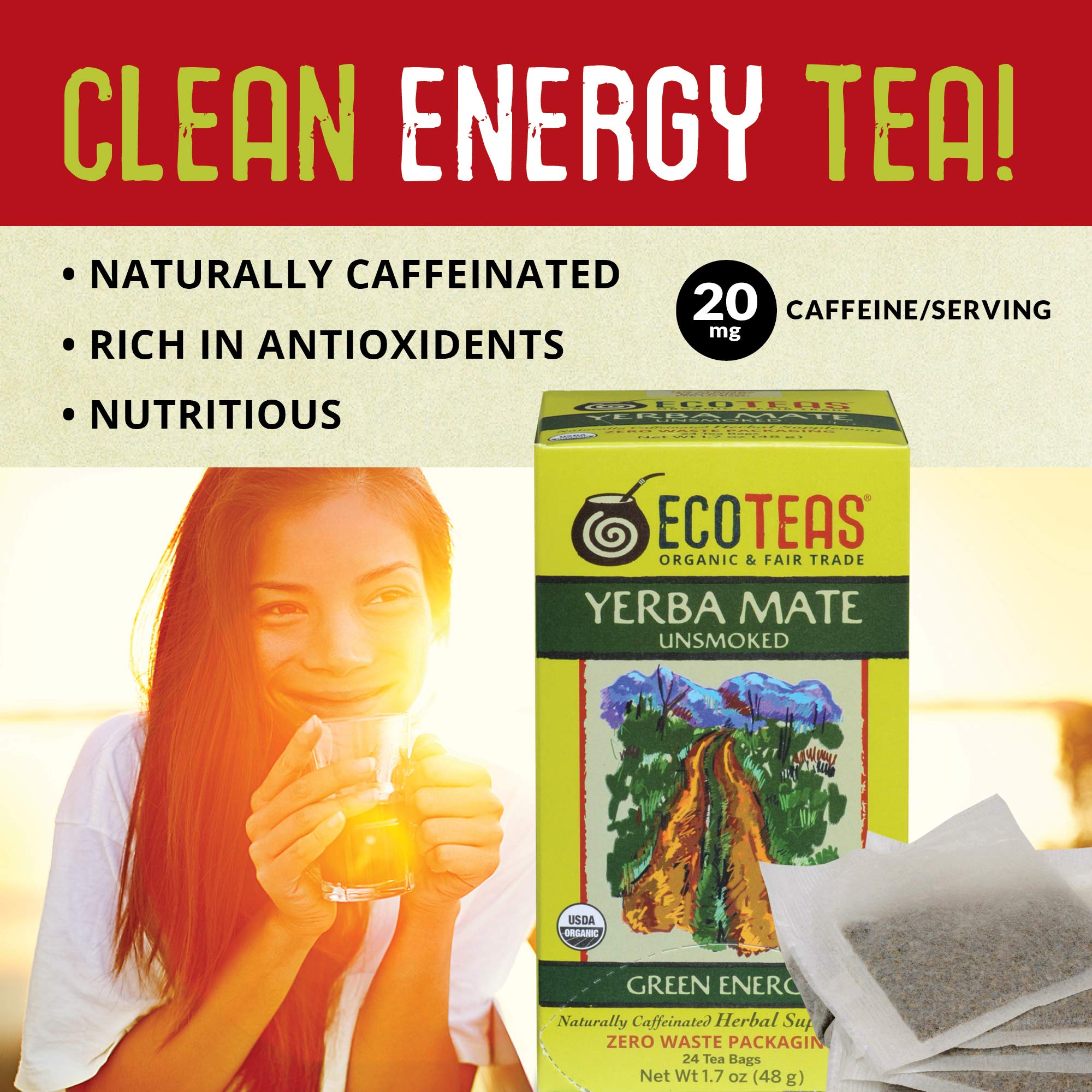 Sustainable organic tea from ECOTEAS with kosher, fair trade, and non-GMO practices.