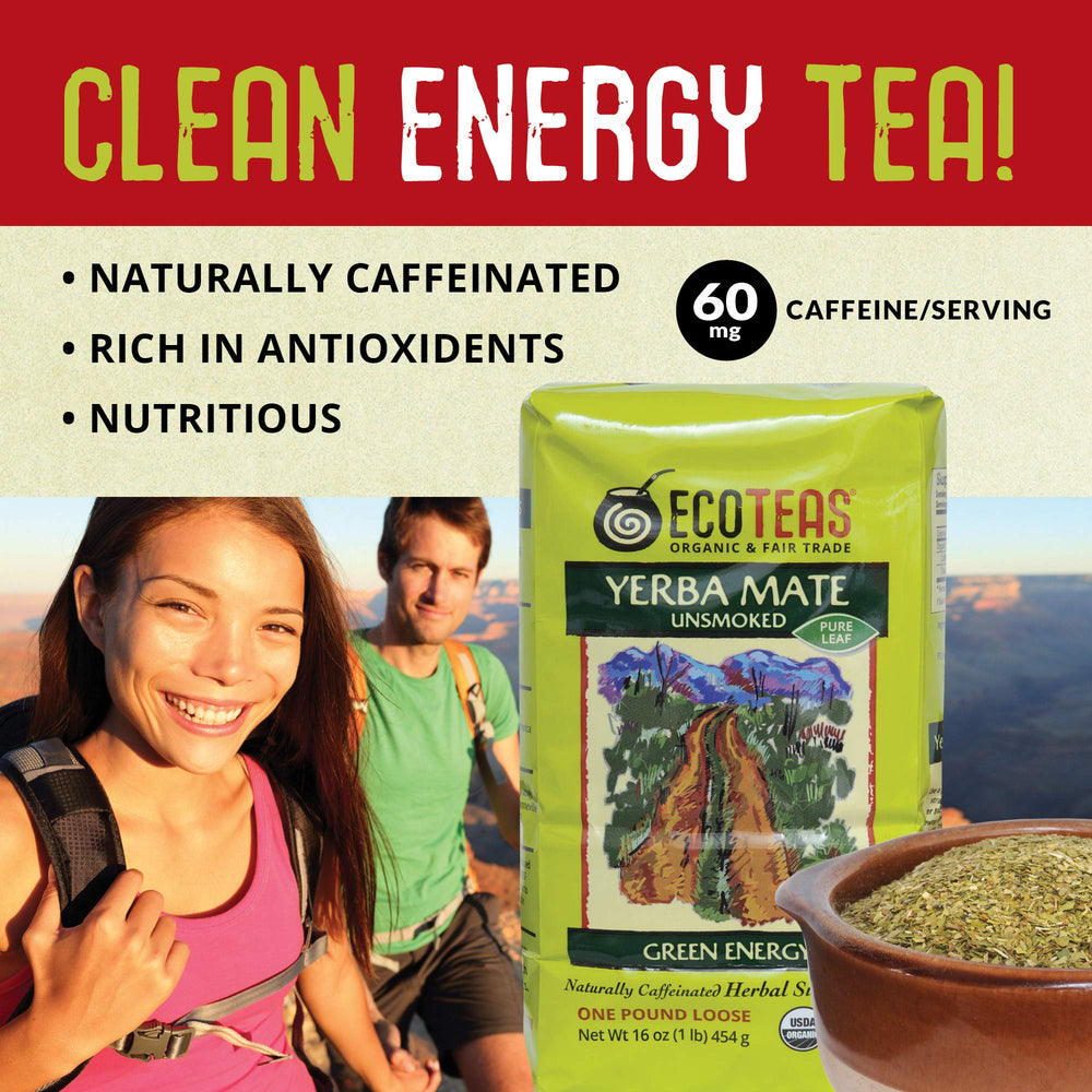 ECOTEAS Yerba Mate in tea infuser with bombilla for flexible preparation