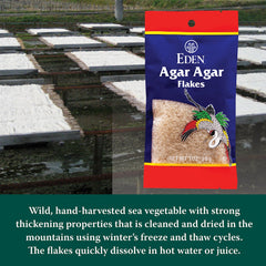 Eden agar-agar flakes used in desserts, enabling smooth textures.