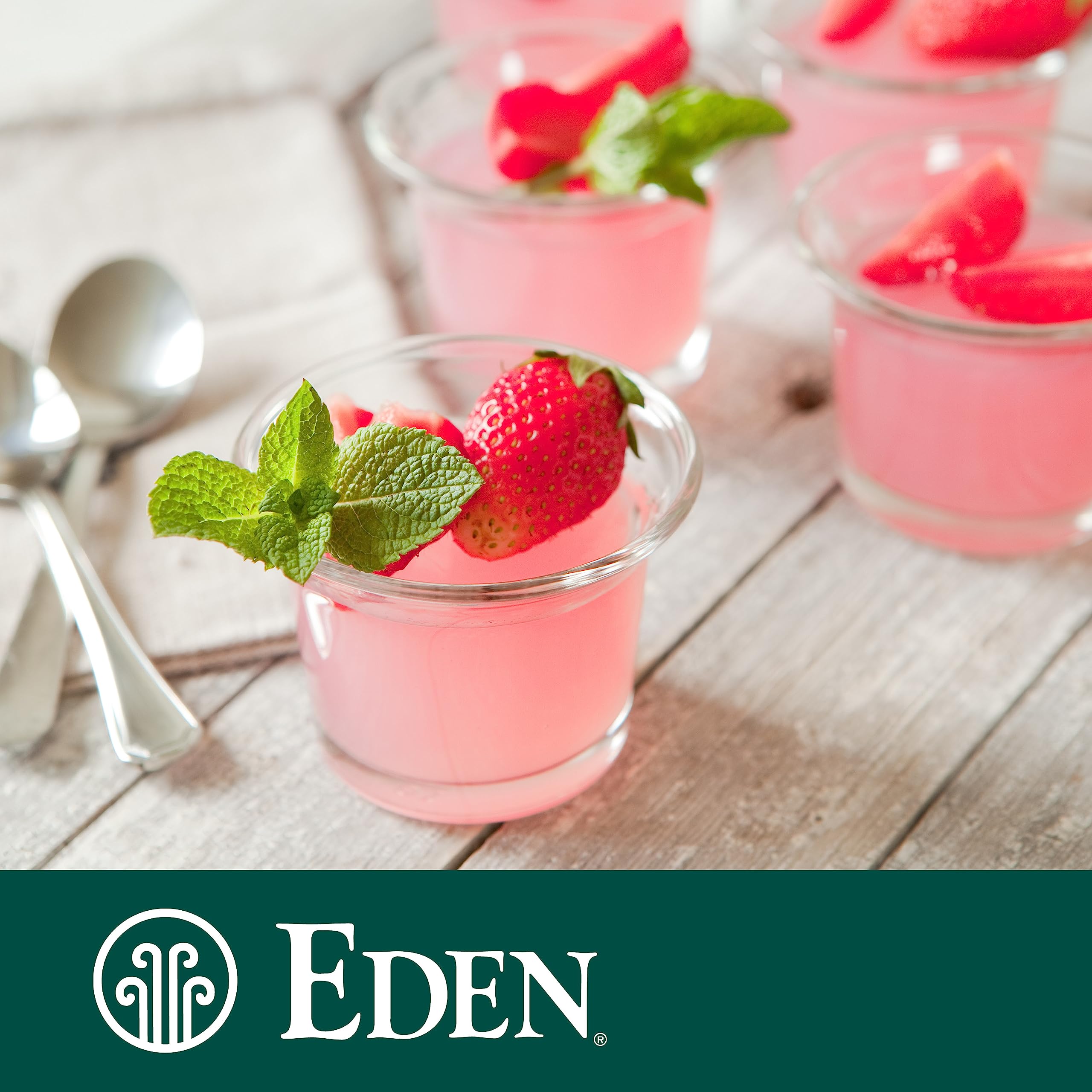 Eden agar-agar flakes create softer jellies for snacks.