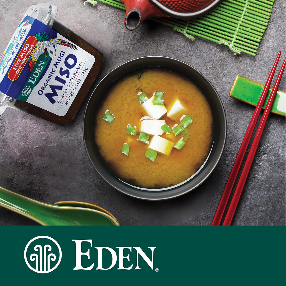 Barley and soybeans highlight the organic base of Eden miso