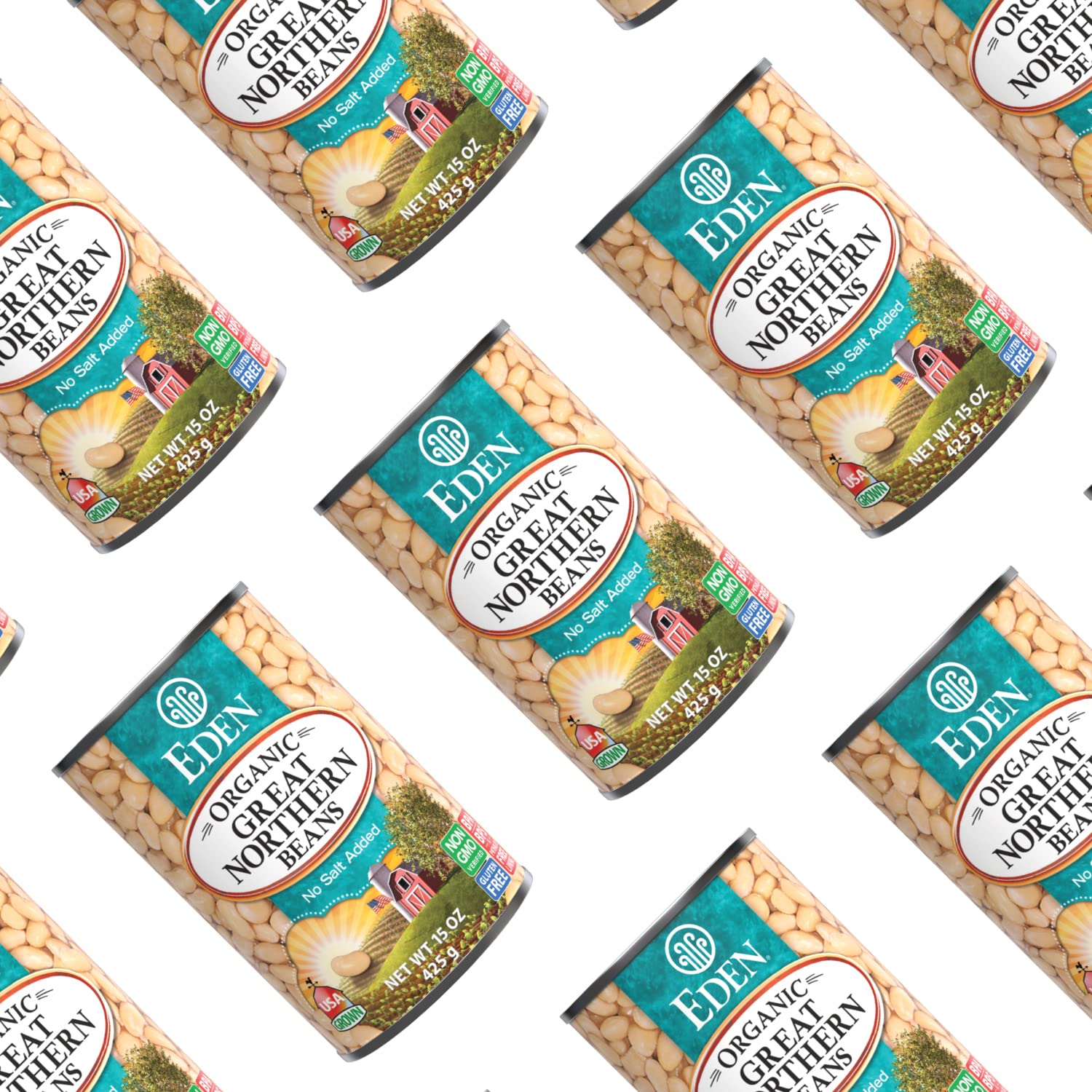 Eden Beans label packaging, trusted non-GMO gluten-free ingredient for family meals.