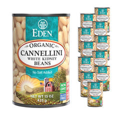 Eden Cannellini beans in no-salt-added cans for pantry versatility.