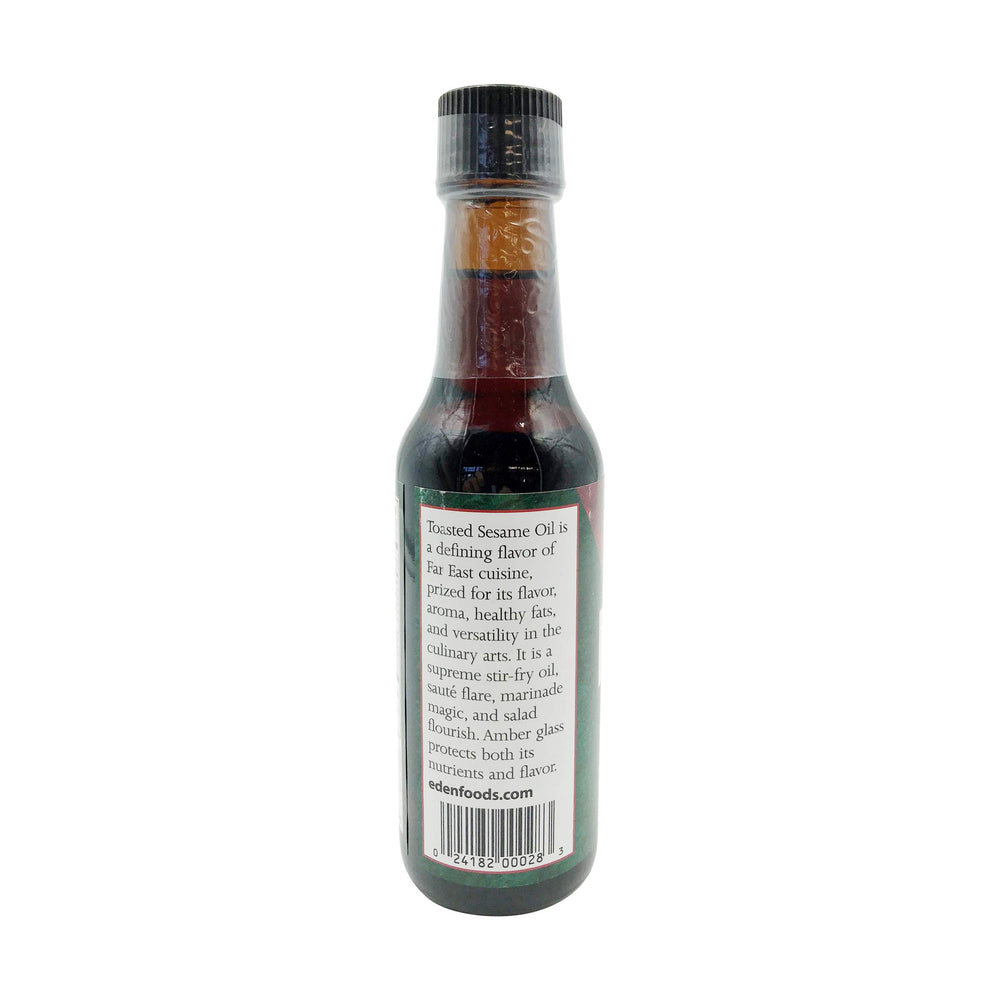Eden Foods Sesame Oil Toasted closeup captures nutty aroma ideal for dishes
