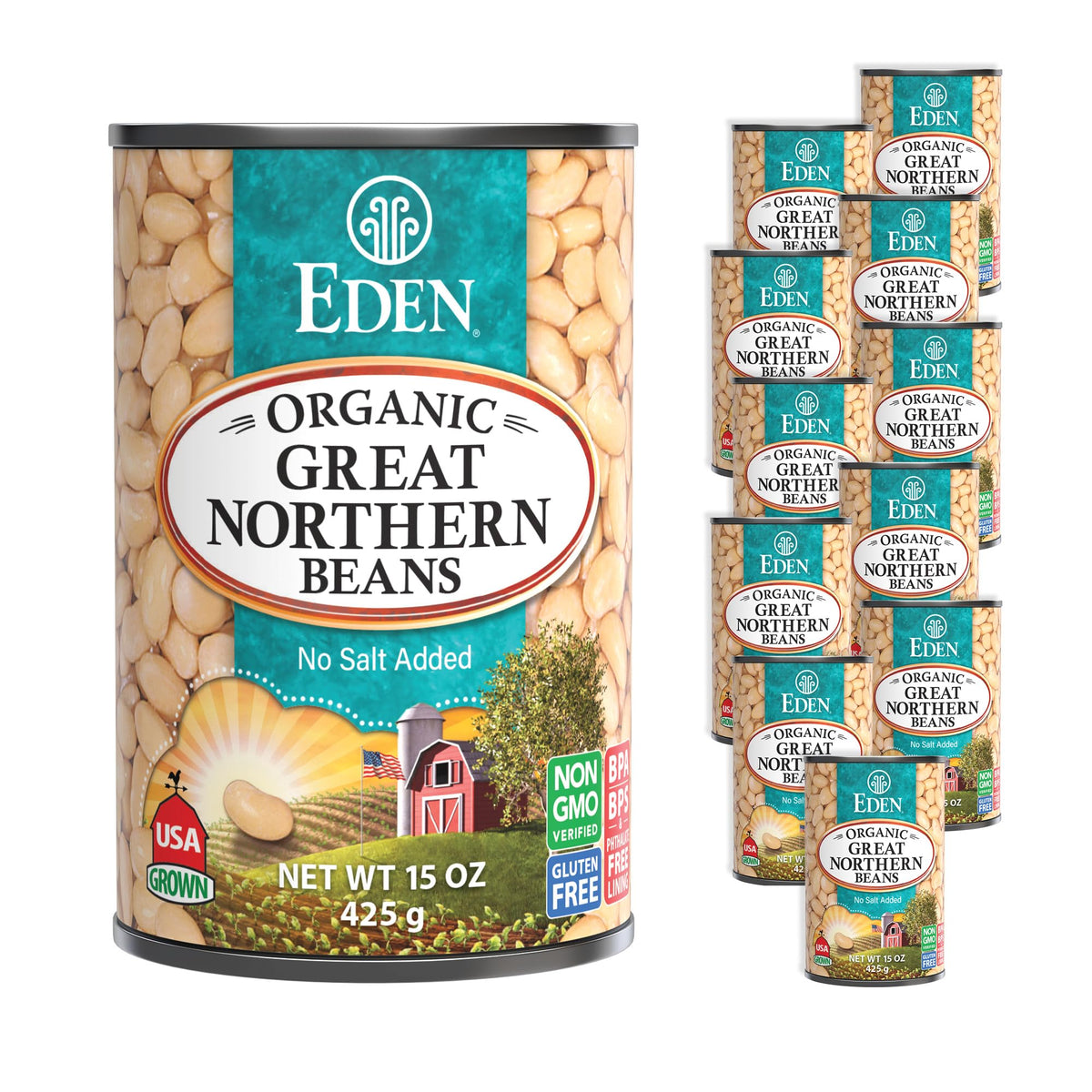Eden Great Northern Beans can front, protein-rich pantry staple for versatile meals.