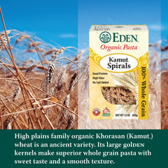 Eden Kamut Spirals air-dried for rich flavor and better texture.