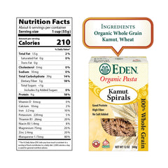Eden Kamut Spirals on brass dies produce a smooth, authentic pasta texture.