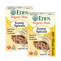 Eden Kamut Spirals pack front highlights organic whole grain pasta.