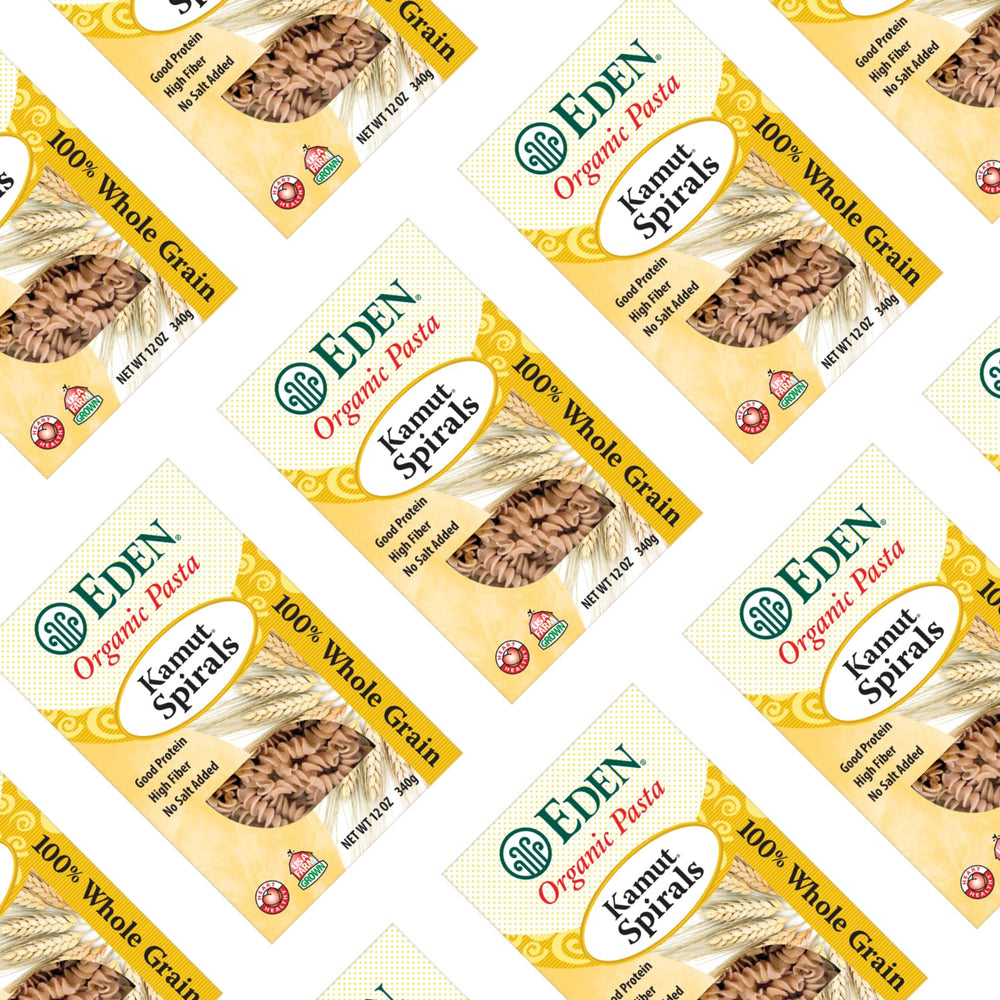 Eden Kamut raw kernels highlight ancient grain origins and heirloom quality.