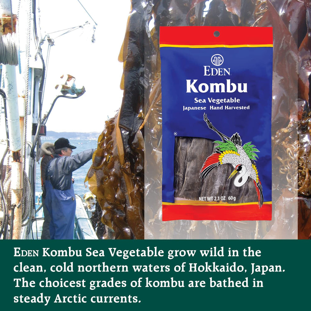 Eden Kombu seaweed slices in packaging ideal for quick umami boosts