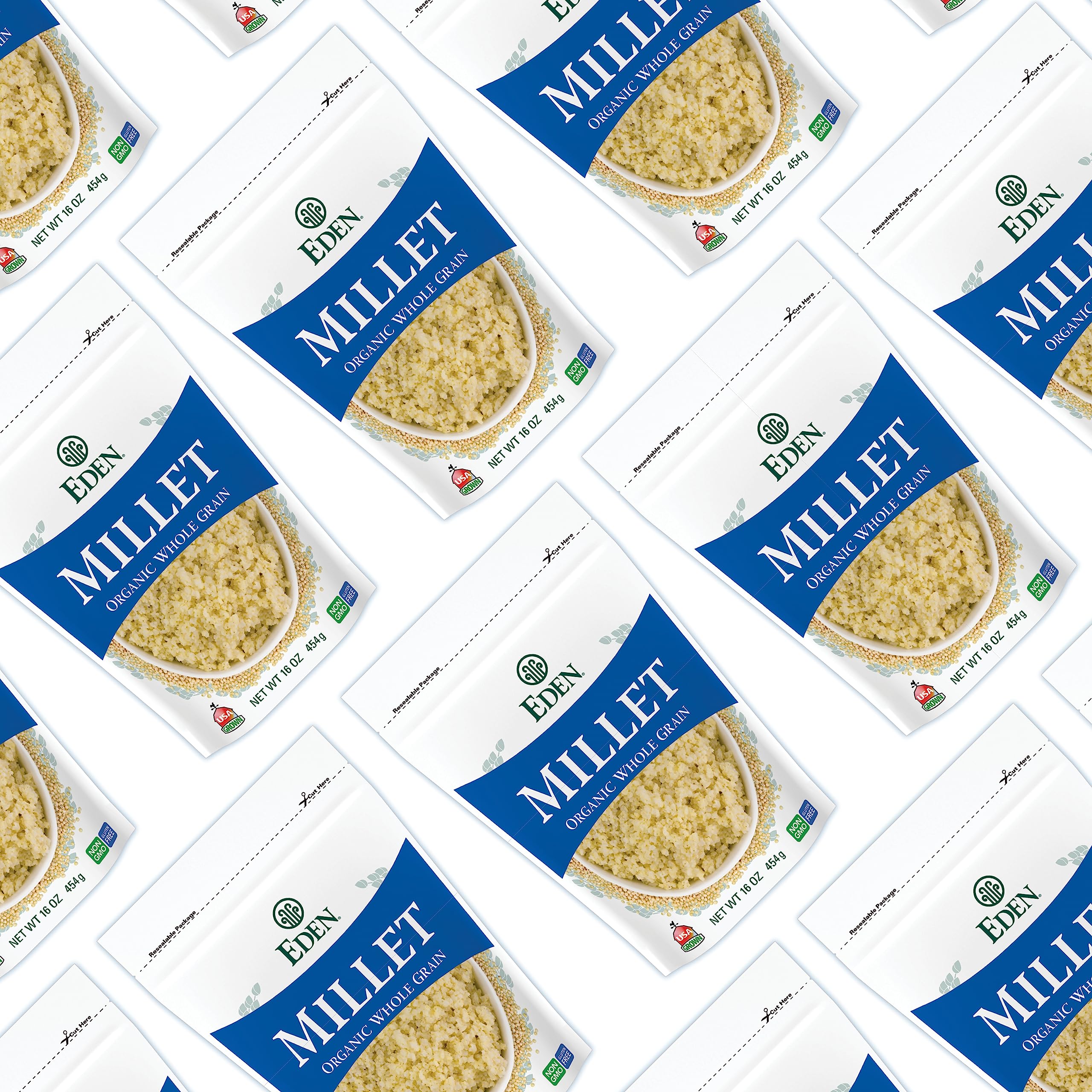Nutrition panel on Eden Millet packaging highlights minerals.