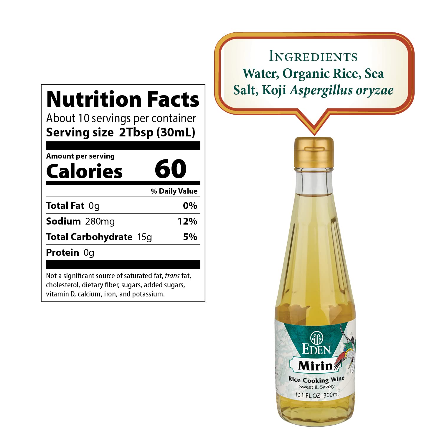 Eden Mirin amber pour highlights the golden color perfect for marinades.