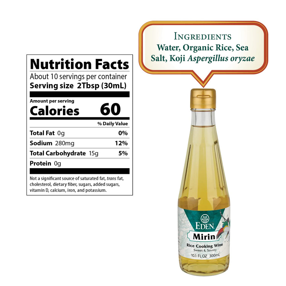 Eden Mirin amber pour highlights the golden color perfect for marinades.