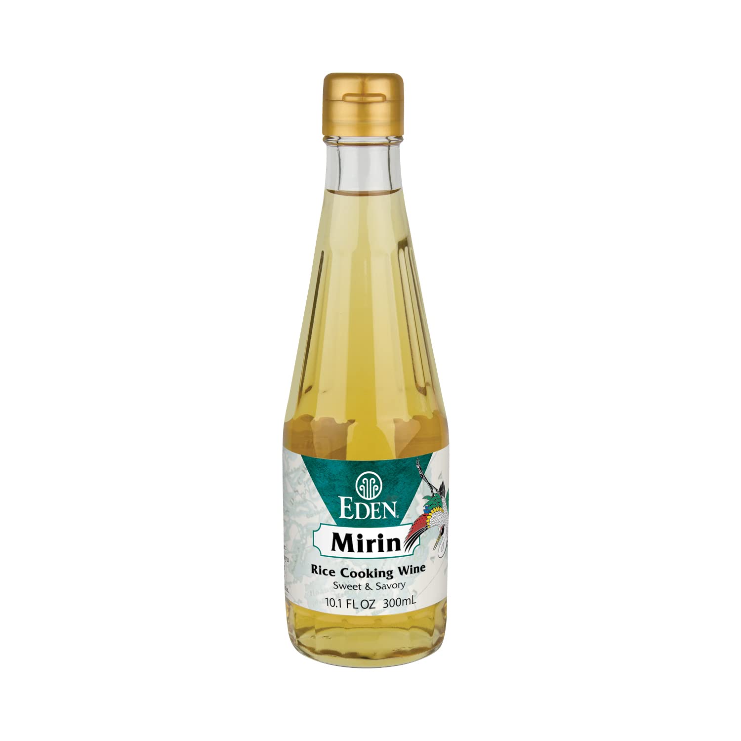 Eden Mirin rice cooking wine bottle ideal for authentic Japanese flavors in sauces.