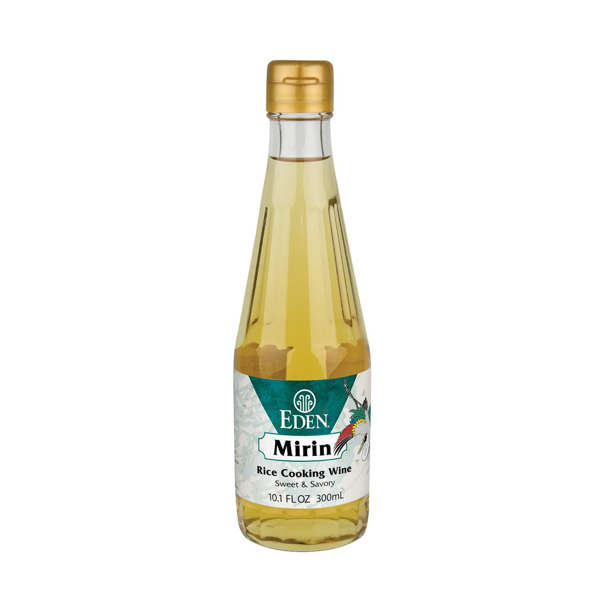 Eden Mirin rice cooking wine bottle ideal for authentic Japanese flavors in sauces.
