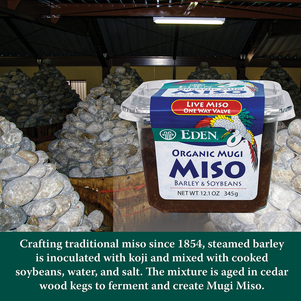 Miso used as dressing or sauce with Eden Mugi Miso Paste