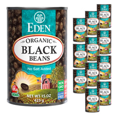 Eden Organic black turtle beans in a 15-ounce can ready for quick heat and serve