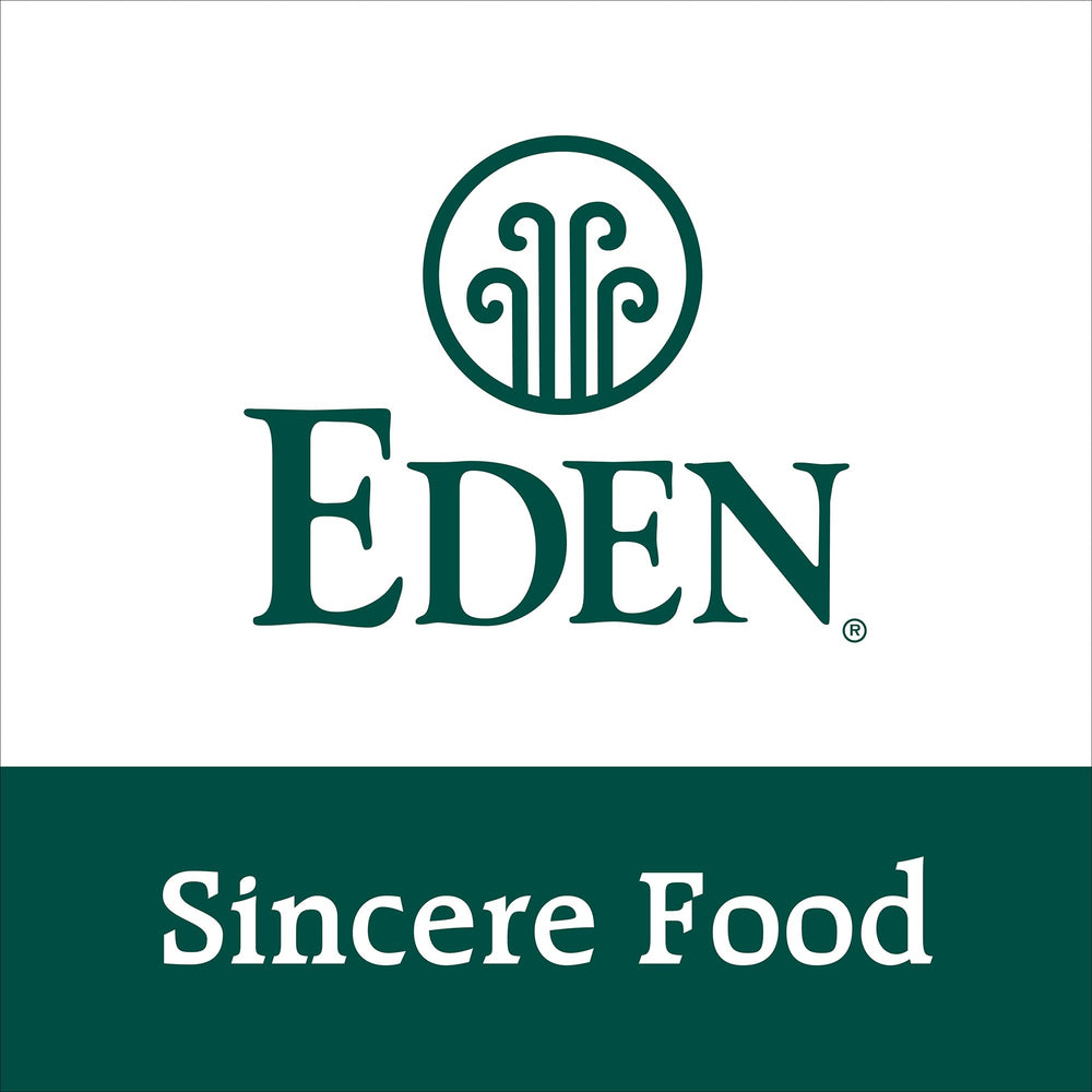 Eden Organic black turtle beans can with clear label and serving suggestion