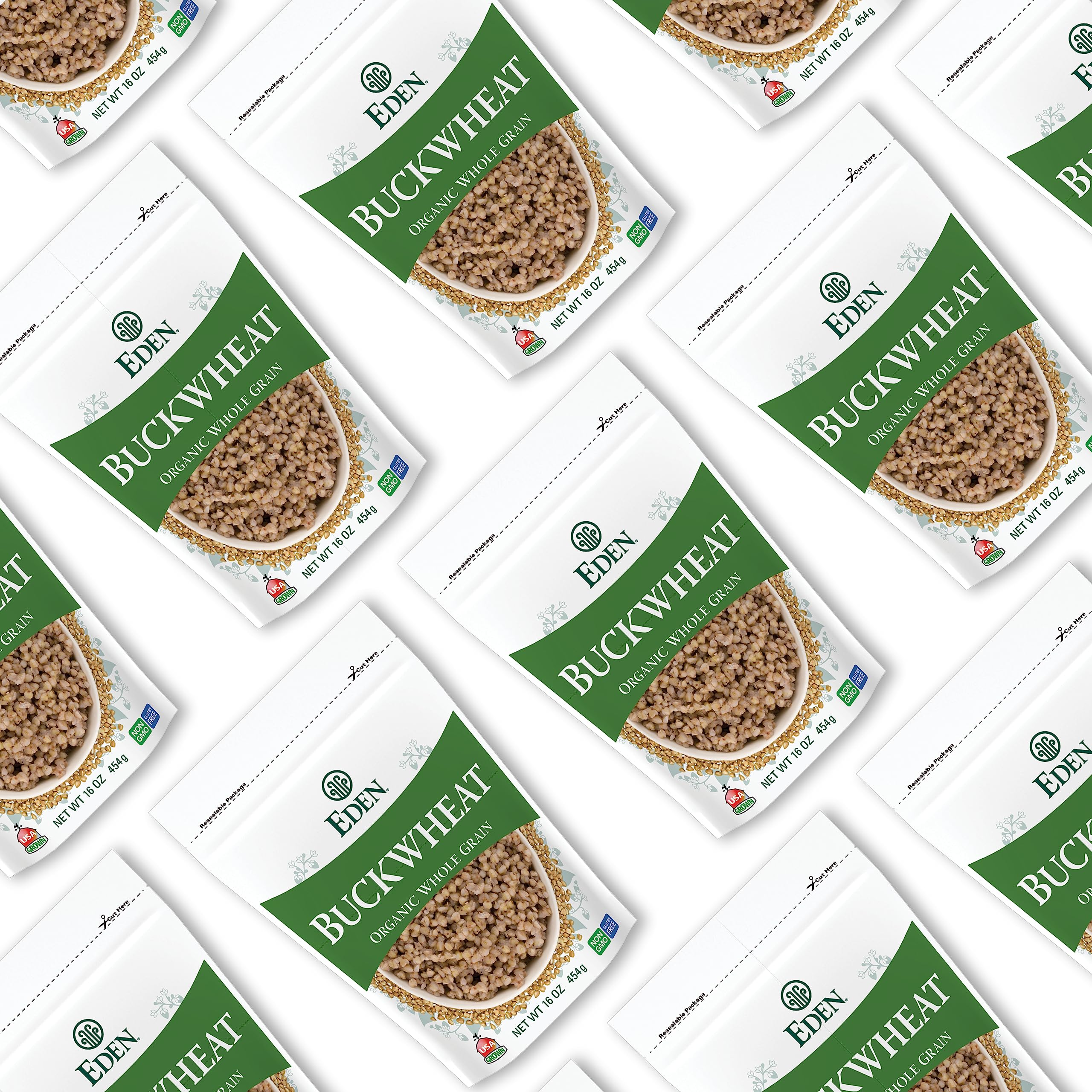 Eden Organic Buckwheat farm field, highlights farm-grown origin