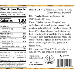 Eden Organic Garbanzo Beans contents closeup with creamy texture