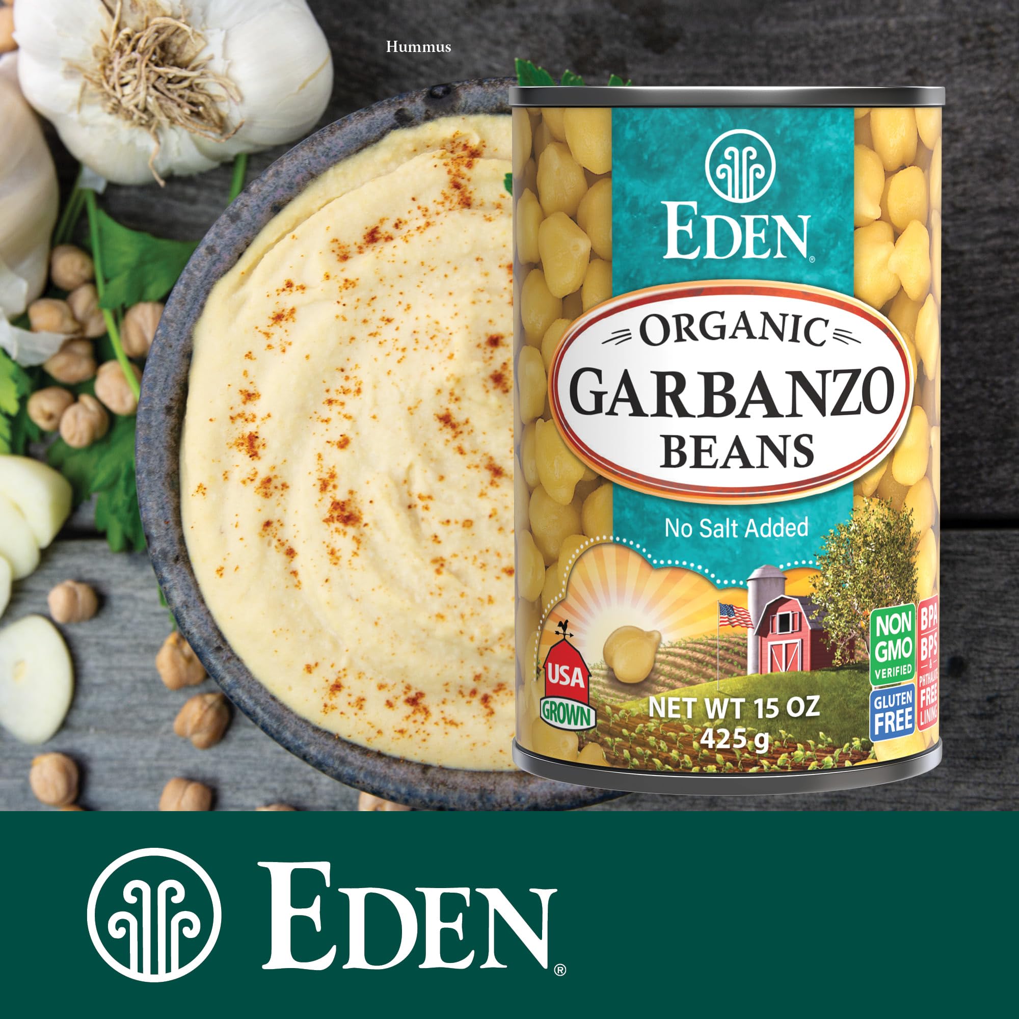 Eden Organic Garbanzo Beans low-sodium label for healthier meals