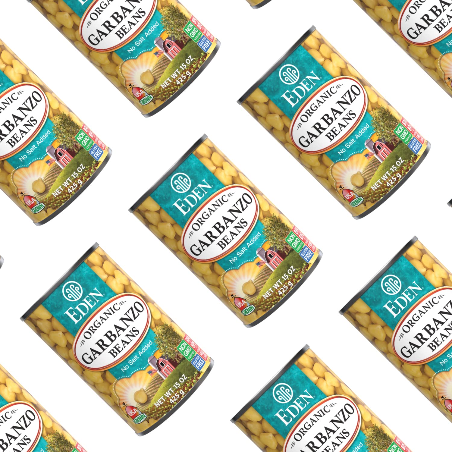 Eden Organic Garbanzo Beans vegan gluten-free kosher icons