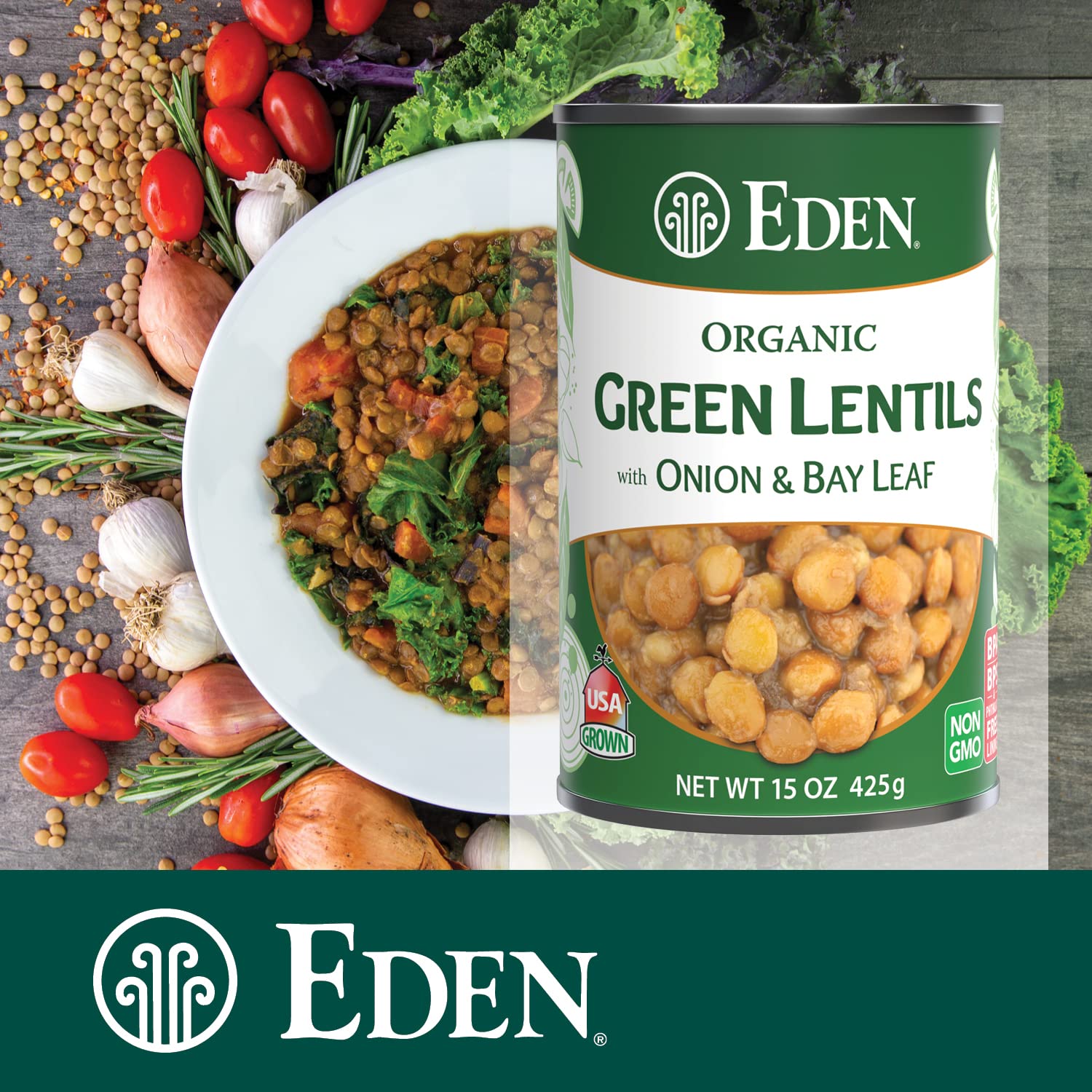Eden non-GMO lentils in a safe, shelf-stable can.