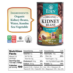 Eden Organic Red Kidney Beans pour into pot for quick meals