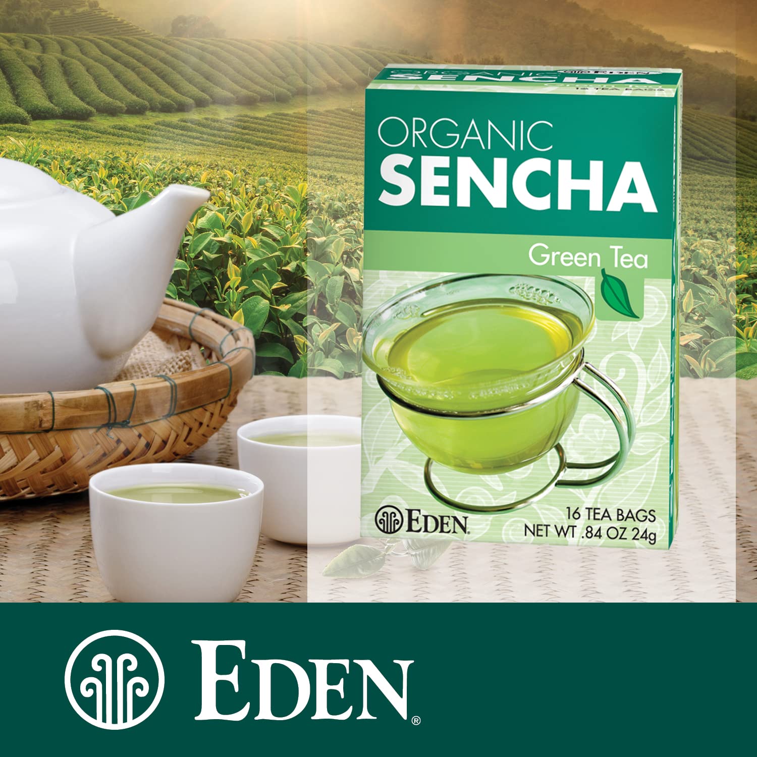 Eden Sencha grown on Nagata Co-op in Uji, showcasing authentic organic origin