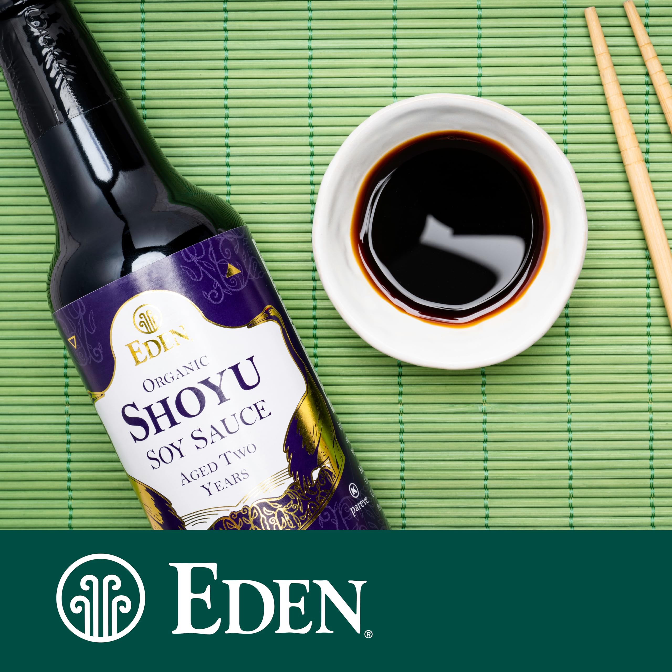 Eden Shoyu savor notes highlight deep umami for marinades and finishing.