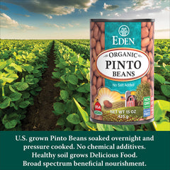 Eden Pinto Beans serving bowl emphasizes ready-to-eat protein for bowls and soups.